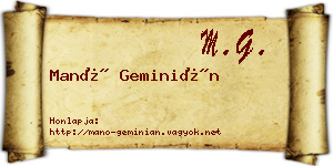 Manó Geminián névjegykártya